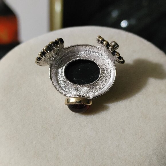 Joseph Esposito Snap Woven Chain Necklace Detachable Pendant Gold Tone Black Red - Picture 11 of 16